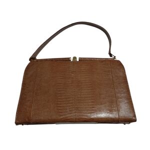 👜 Marquise Brown Lizard-Embossed Shoulder Bag